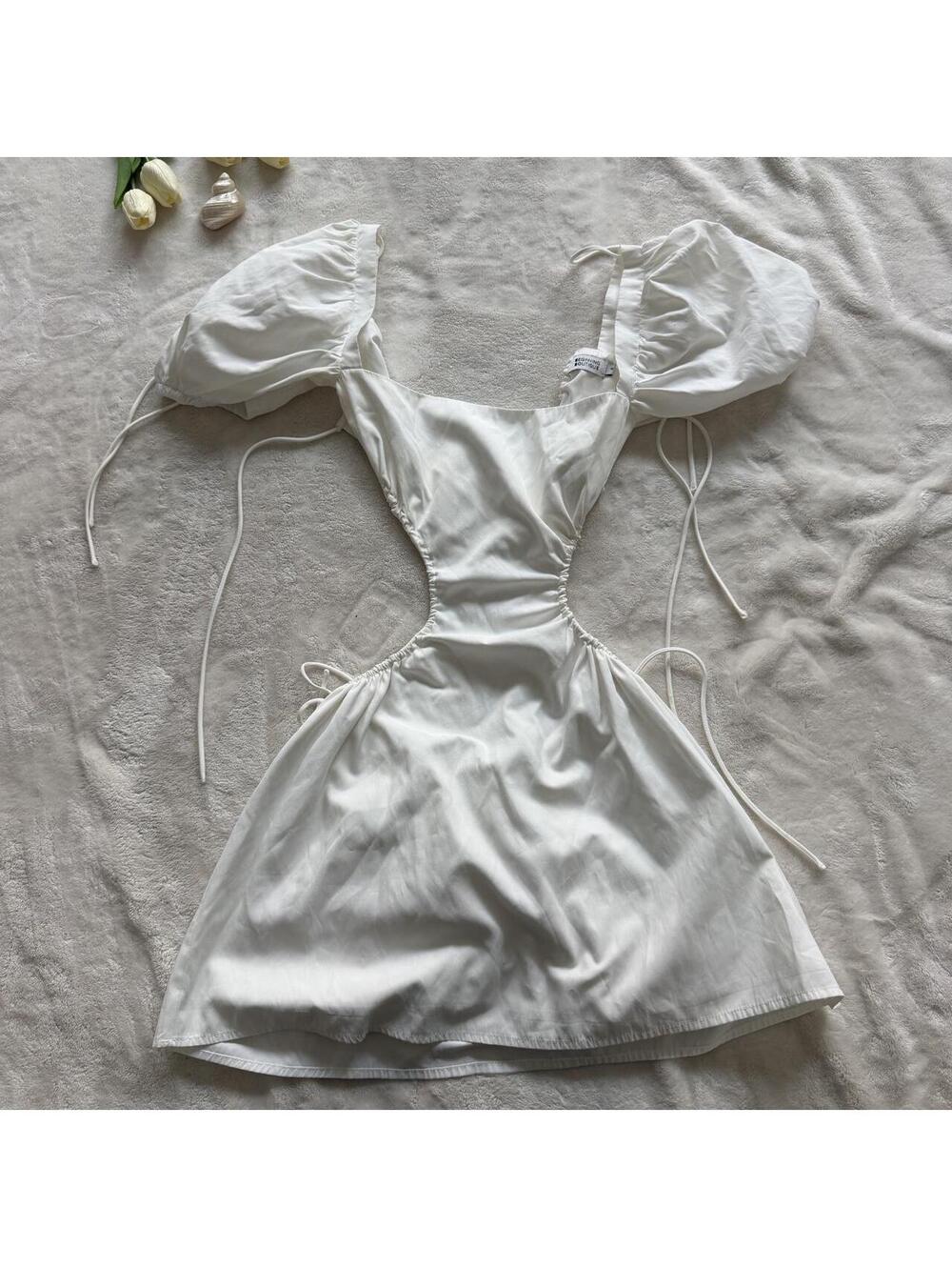 beginning boutique white mini dress